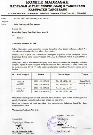 RALAT UNDANGAN RAPAT KOMITE 